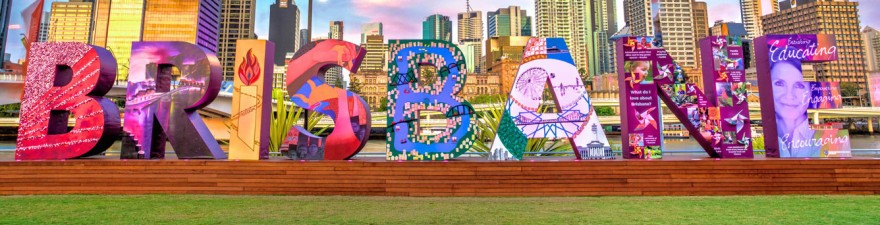 Coulorful art Brisbane Thrill team building activities and events sign of the times along the Brisbane River next to Brisbane's best conference and events centers. Here is where we Thrill groups to achieve and experience more.
