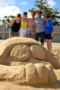 Team building activities unique sand sculpture of Darth Vader at Balmoral Beach Sydney