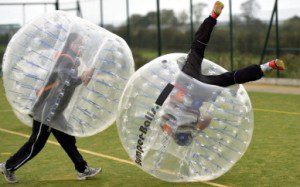 sydney bubble soccer team building fun gets rolled over