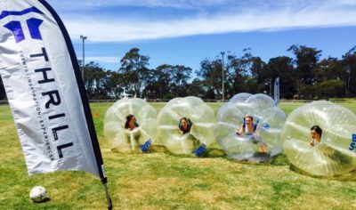 Bubble Soccer Thrill events team ready to play in Zorb Balls
