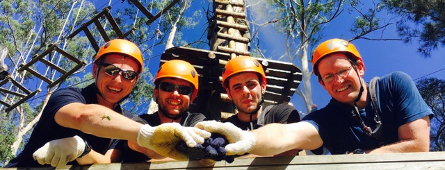 obstacle ropes course high ropes into tree top adventures in Hunter Valley and Sydney 