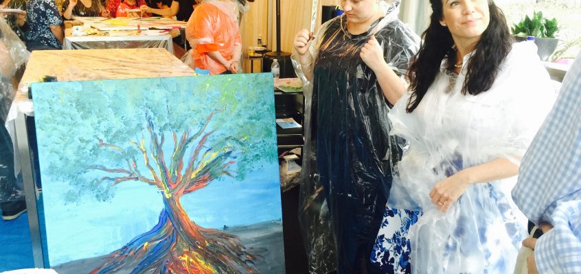 Wild At Art Work Team Arty Party Painting Fun or Art Therapy Mindfulness Balanced with Yoga and Tai Chi