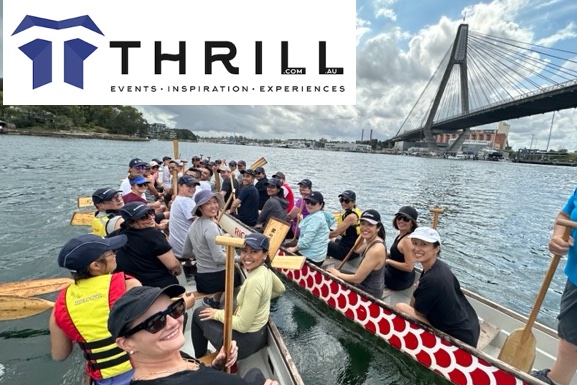Thrill dragon boating events and activities for staff connection on Sydney Harbour for corporate challenges and exciting team staff events 