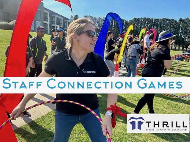 staff connection team games and mini olympics sports of all sorts hula hooping fun for teams in Hunter Valley, Southern Highlands Bowral and Gold Coast or Sydney venues. 