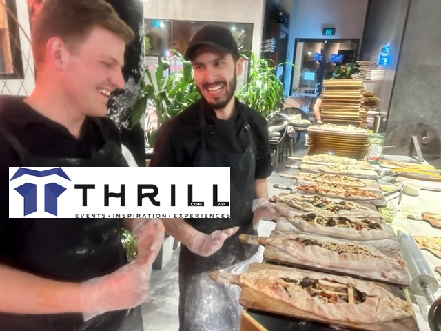 Pizza making to build staff relationships in Sydney, Gold Coast, Brisbane and mobile pizza cooking event services.